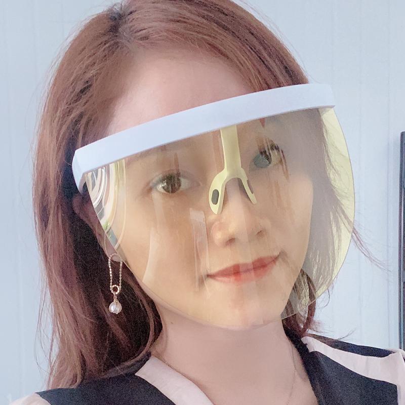 Oversized Exaggerated Visor Wrap Shield Large Mirror Sun Glasses Camping Half Face Shield Guard Protector Face Mask Goggles