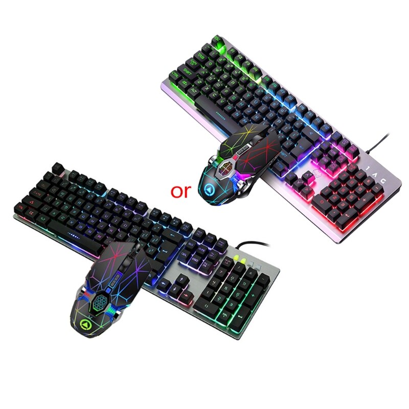 104 Toetsen Rgb Aluminium Gaming Toetsenbord En Rgb Gaming Muis Set Met Mobiele Telefoon Stand Functietoets