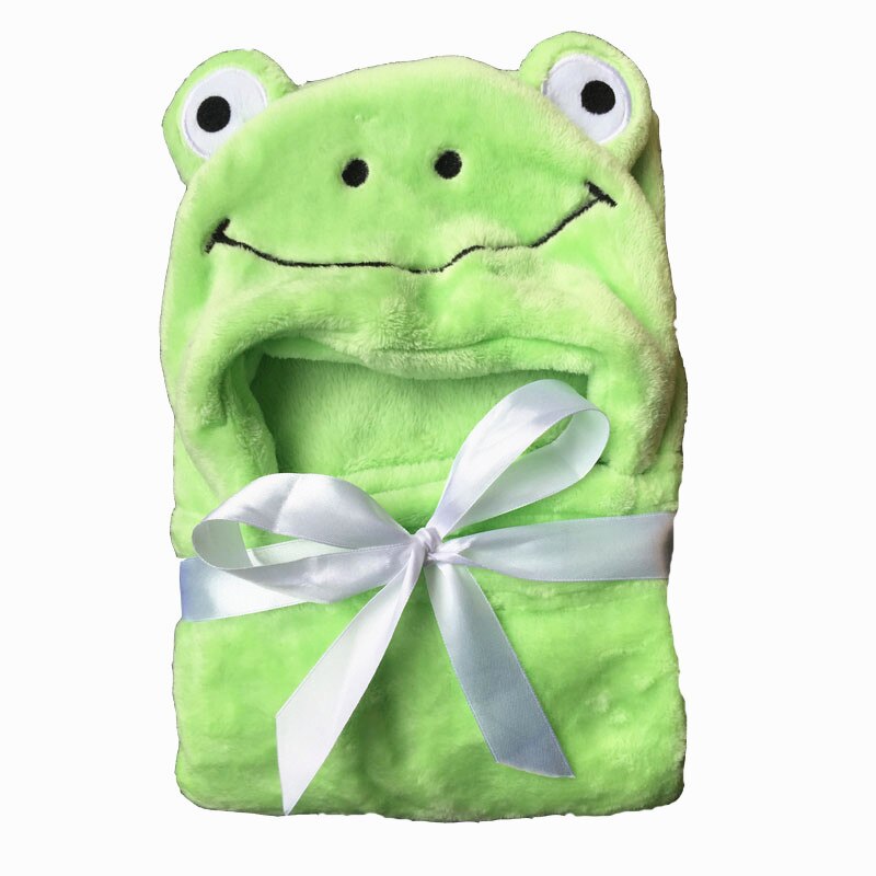 0-2 Years Old Spring and Autumn Animal Shapes Pink KT / Coffee Cow / Panda / Frog / Yellow Duck Flannel Cloak Monolayer TRQ0214: Frog