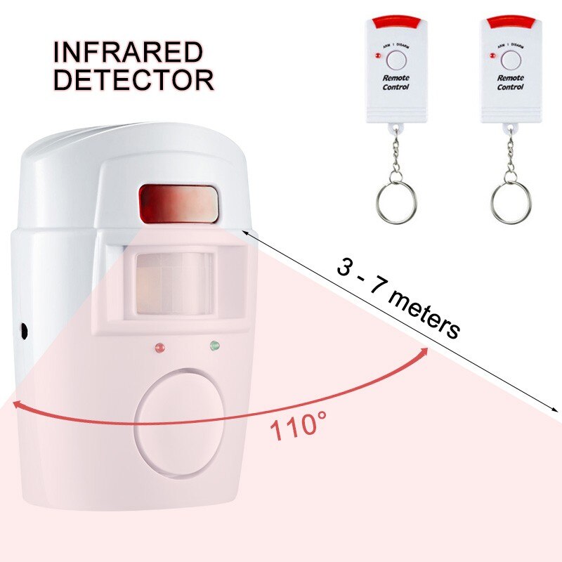 Home Security Alert Infrared Sensor Anti-theft Motion Detector Alarm Monitor Wireless Alarm system+2 remote control