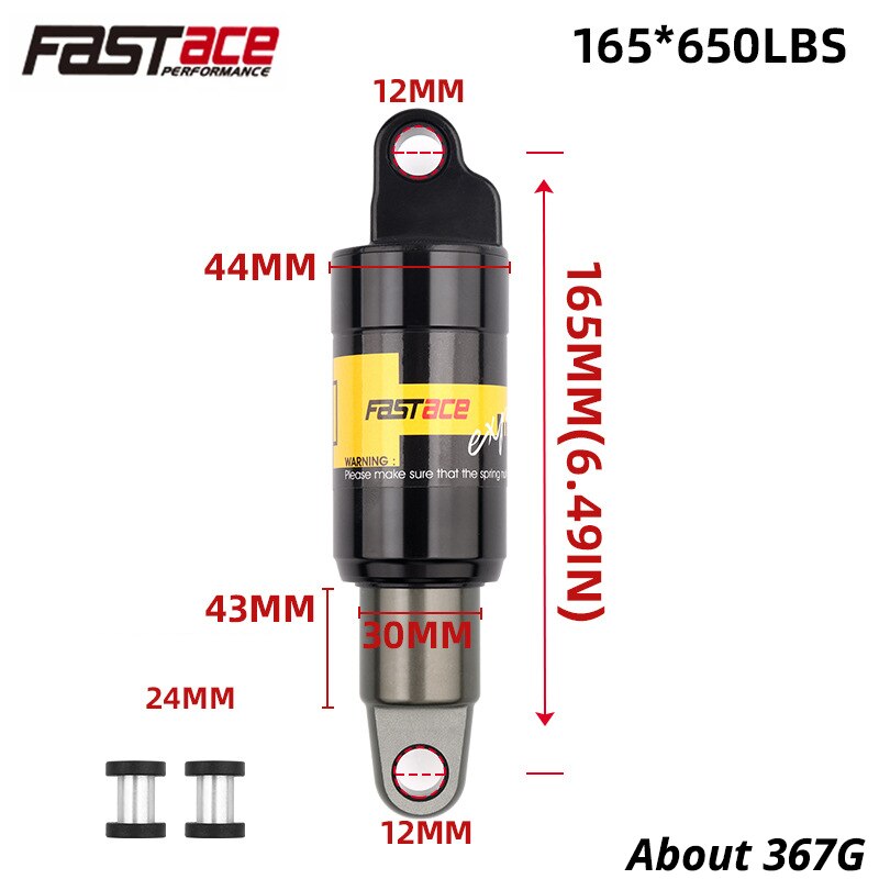 FasTace – amortisseur arrière à ressort d&#39;huile pour vélo, 125 /150/ 165/ 185mm, pour voiture électrique, motoneige, vtt, neige