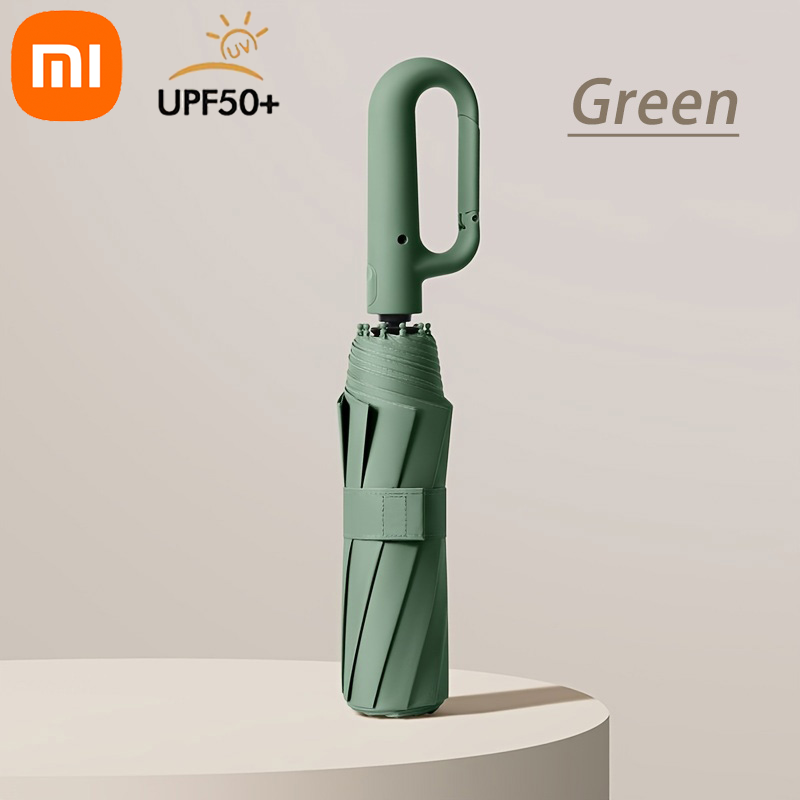 Xiaomi Windproof Umbrella Strong 105CM Reinforced Automatic Folding Umbrella Large Buckle Handle Wind/Water/Sun Resistant: GRAY