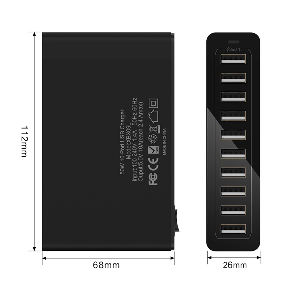 10/6/5 USB ports Quick Charger Station Dock with cable 60W/50W US EU UK plug for iphone for ipad PC Kindle USB Multi Charger