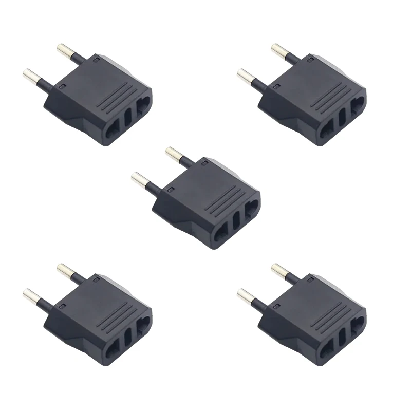 1-50 stk. eu-pluggadapter cn au jp usa til eu-pluggadapter reiseadapter elektrisk kr europluggkonverter strømuttak ac-uttak: Svart / Japan plugg