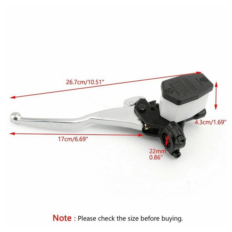 Motorcycle Left Hand Brake Master Cylinder Assembly with Switch and Lever for Arctic Cat 250 300 375 400 454 500