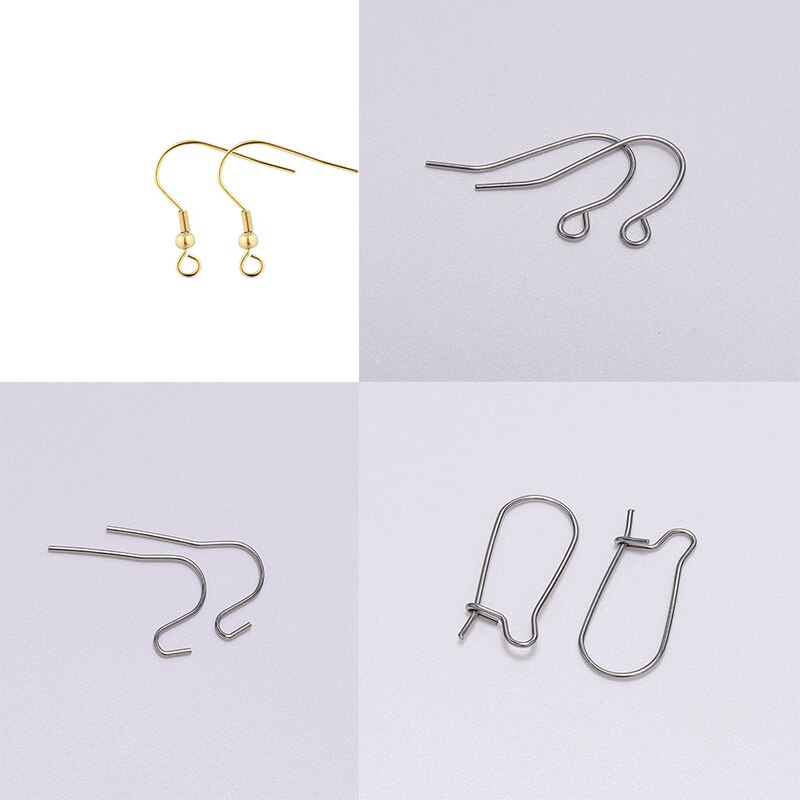 50 Stks/partij Niet Allergische Oorhaak Oorbellen Sluitingen Rvs Earring Haken Voor Diy Slangetje Sieraden Maken Bevindingen Supplies