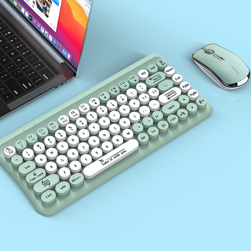 Set tastiera Wireless per MacBook PC Gamer Computer Laptop tastiera da gioco Kit Mouse tastiera Gamer tastiera del Computer wirelesss: green