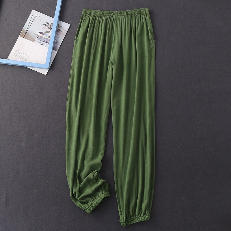 JULY&#39;S SONG Soft Comfort Sleep Pants Women Cotton Casual Loose Sleep Bottoms Lounge Women Elastic Plus Size Pants Outwear