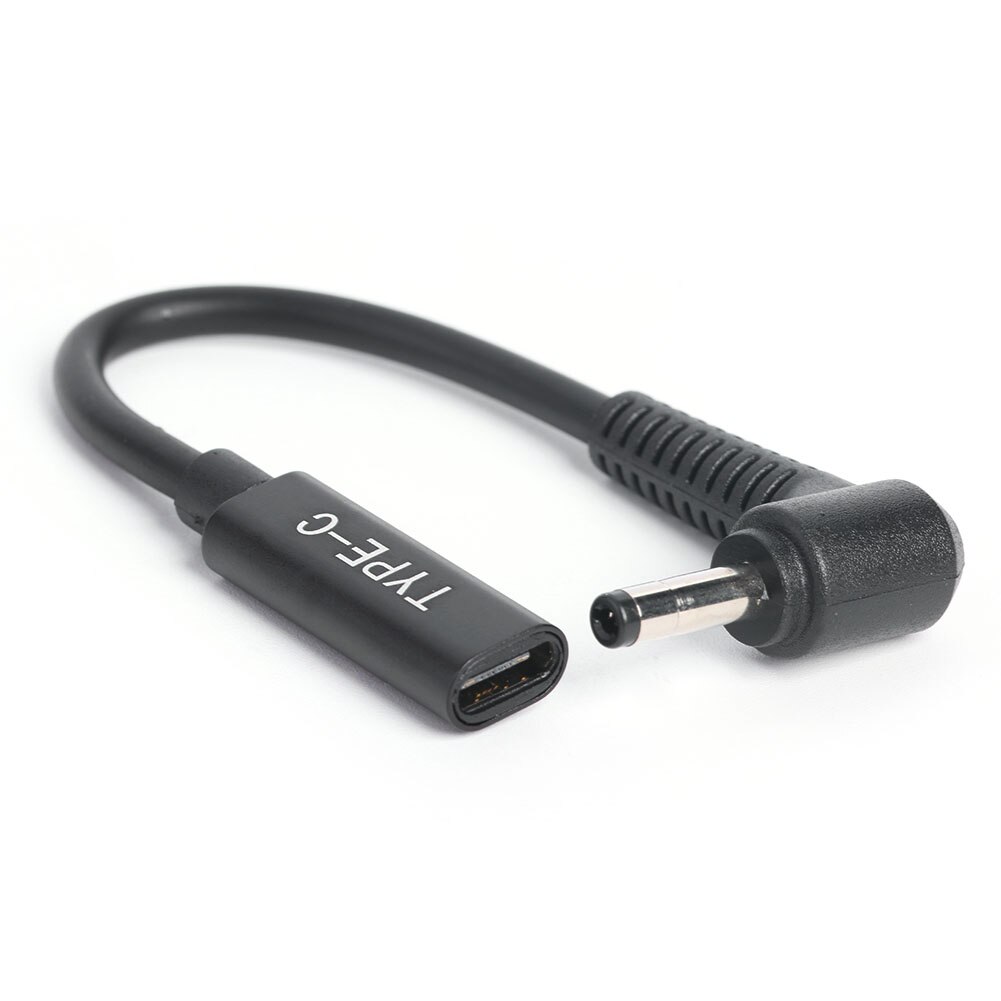 USB C żeńskie do 90 stopni kątowe złącze DC PD szybka ładowarka do laptopa przedłużacz konwerter łącznik adaptera: 4.0x1.7mm Car groove