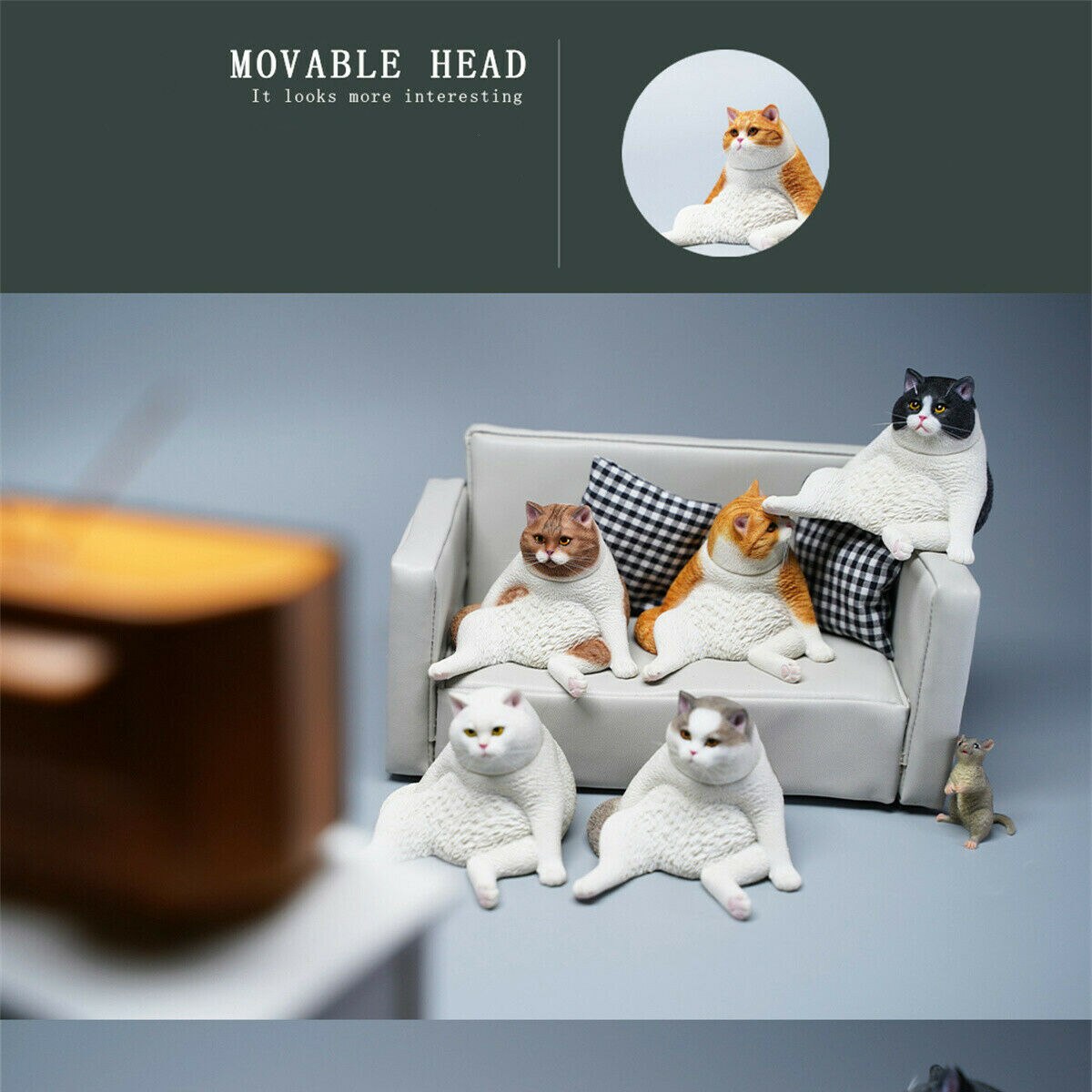 IN STOCK! JXK 1/6 Lazy Cat 5.0 Model Cute Animal CollectorScene Decorarion Action Figures 2022 Kids Toy