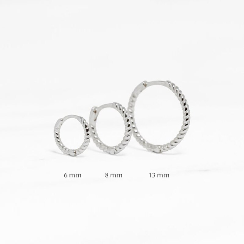 ROXI Career 6/7/8/13mm Round Twist Hoop Earrings for Women Men 925 Sterling Silver Earrings Wedding Jewelry Pendientes Mujer