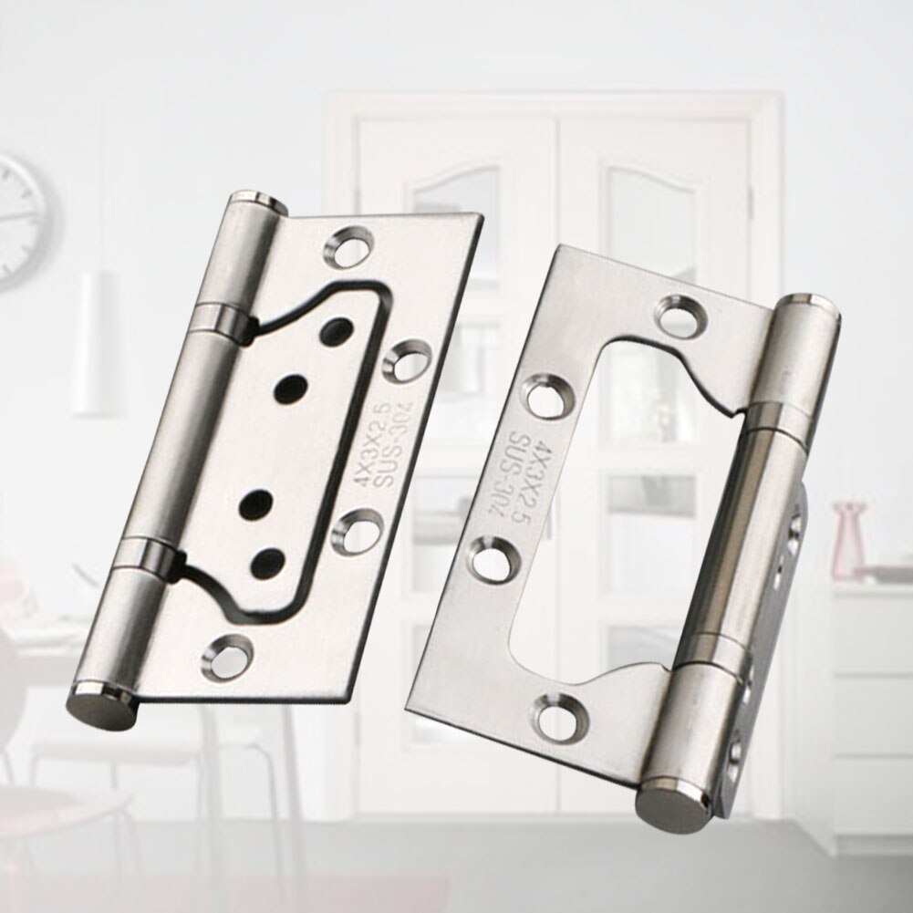 2pcs Heavy Duty Ball Bearing Hardware Easy Install Stainless Steel Home Door Hinge Durable Replacement Parts Thickened Silent