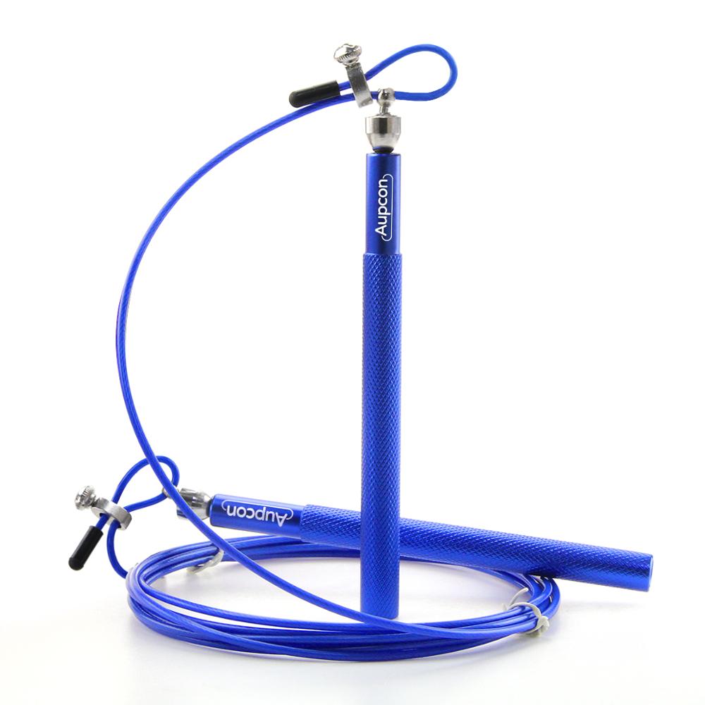 Professionele Jump Rope Crossfit Speed Springtouw Voor Man Boksen Fitness Overslaan Workout Training Met Draagtas Spare Kabel: Blue