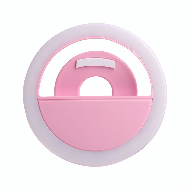 Draagbare Selfie Ring Licht Telefoon Flash Vullen Licht Led Camera Clip-On Telefoon Selfie Lamp Video Enhancing Up usb Oplaadbare: Pink
