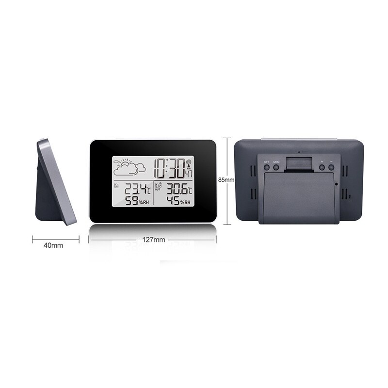 Outdoor Thermometer and Hygrometer with White Backlight Temperature Monitor & Humidity Gauge Battery Operated