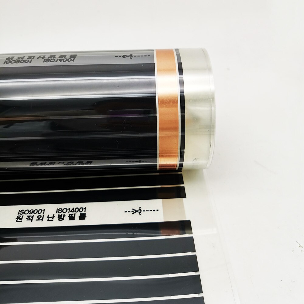 Elektrische Fußbodenheizung Film Infrarot Heizung Film 220V Elektrische Warmen Boden System 50CM Breite 220W/m2 heizung Folie Matte