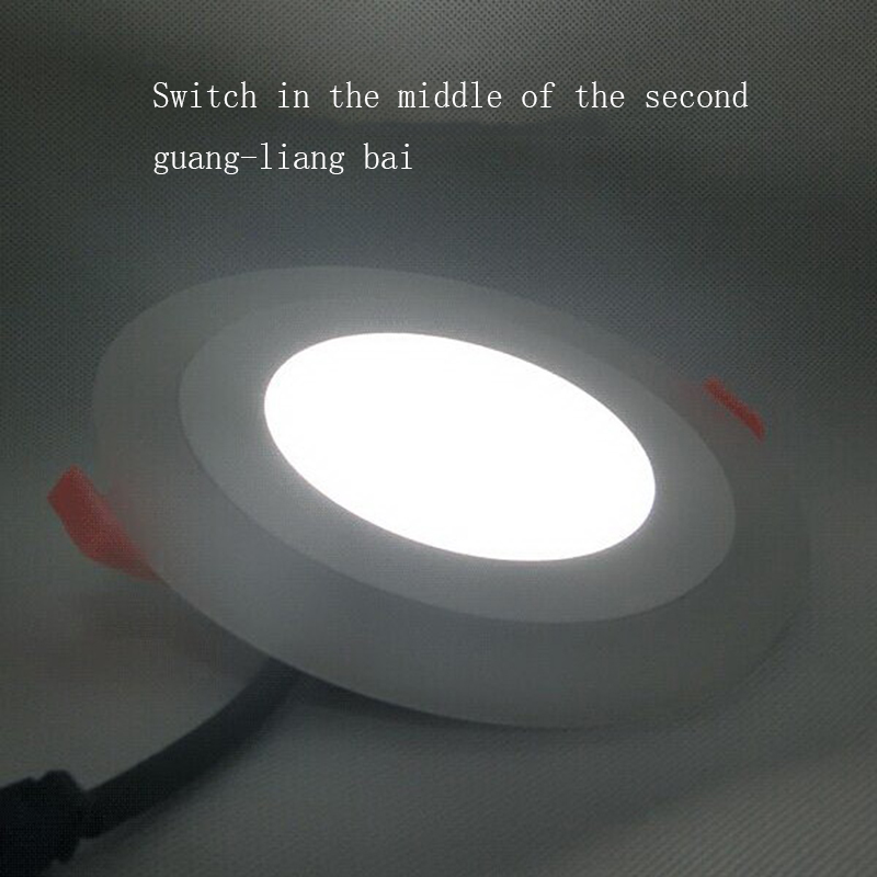(EICEO) White+Blue Recessed LED Panel Lamp Lights ceiling Lamps Cutting Round 6w 9w 16w 24w Flat panel Lamp With Driver