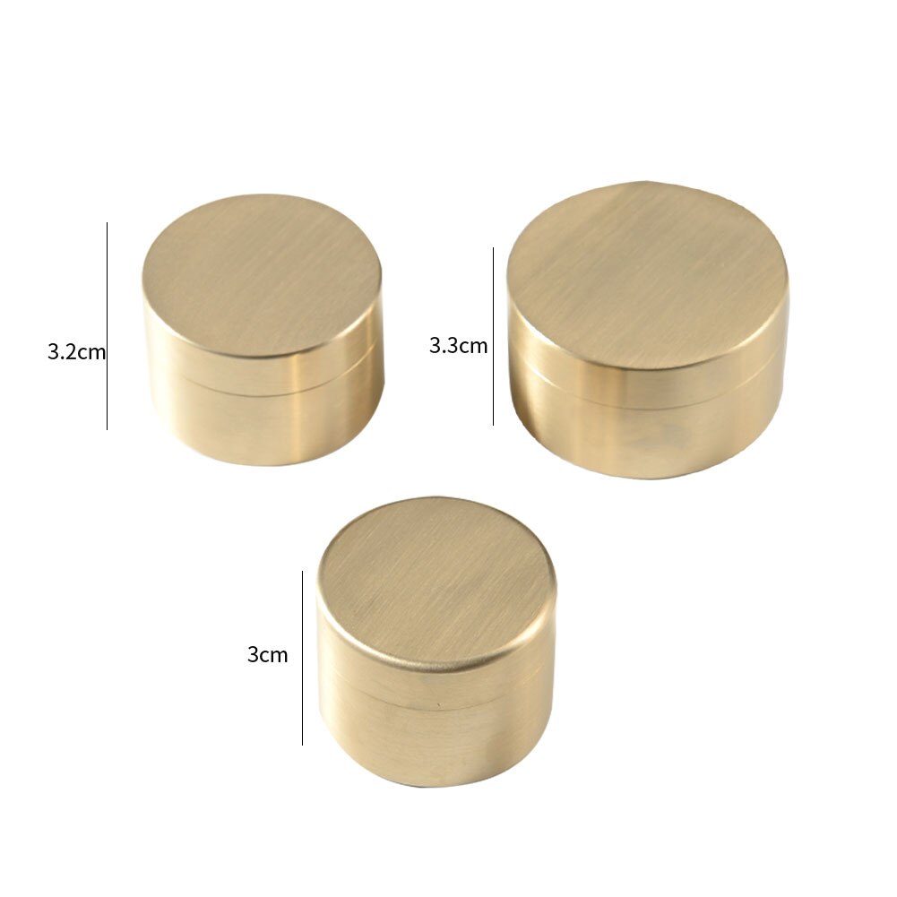 Multifunctional Brass Seal Cabin Medicine Metal Jewelry Storage Box Pocket Pill Holder Container Waterproof Brass Pill Cases