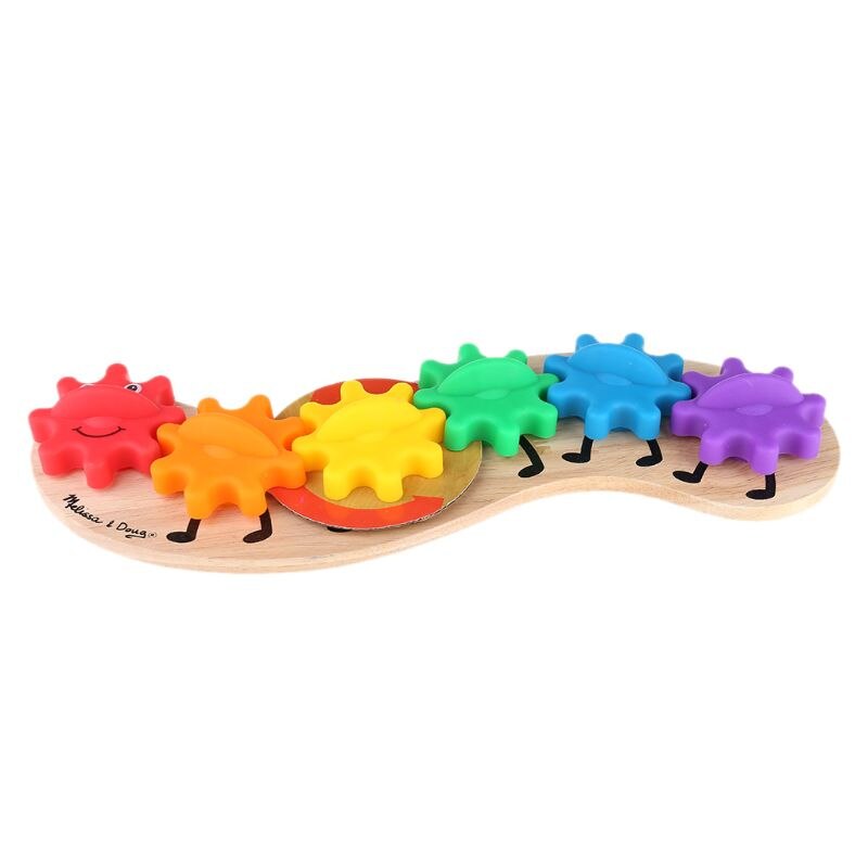 Wooden Rotating Gear Caterpillar Game Children Kids Color Recognition Enlightenment Early Learning Educational Toys