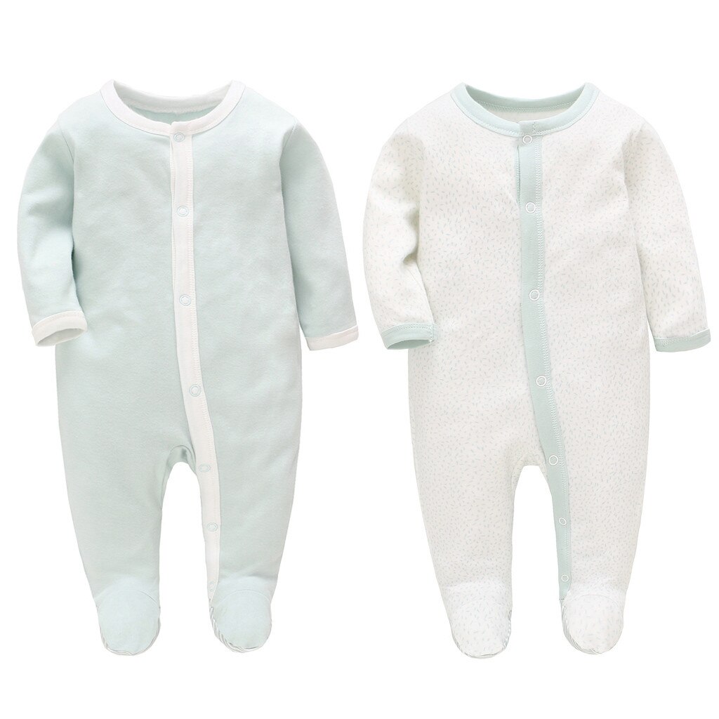 Langarm Feste Geschmack fuß Kleidung Neugeborenen Baby Mädchen Kleidung Frühling Beiläufige Warme Footies Gesamt Jungen Overall