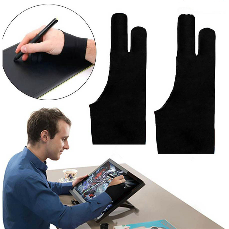 Keenso Anti-Smudge Tablet Handschuh - 2-Finger Zeichnungshandschuh Für Künstler