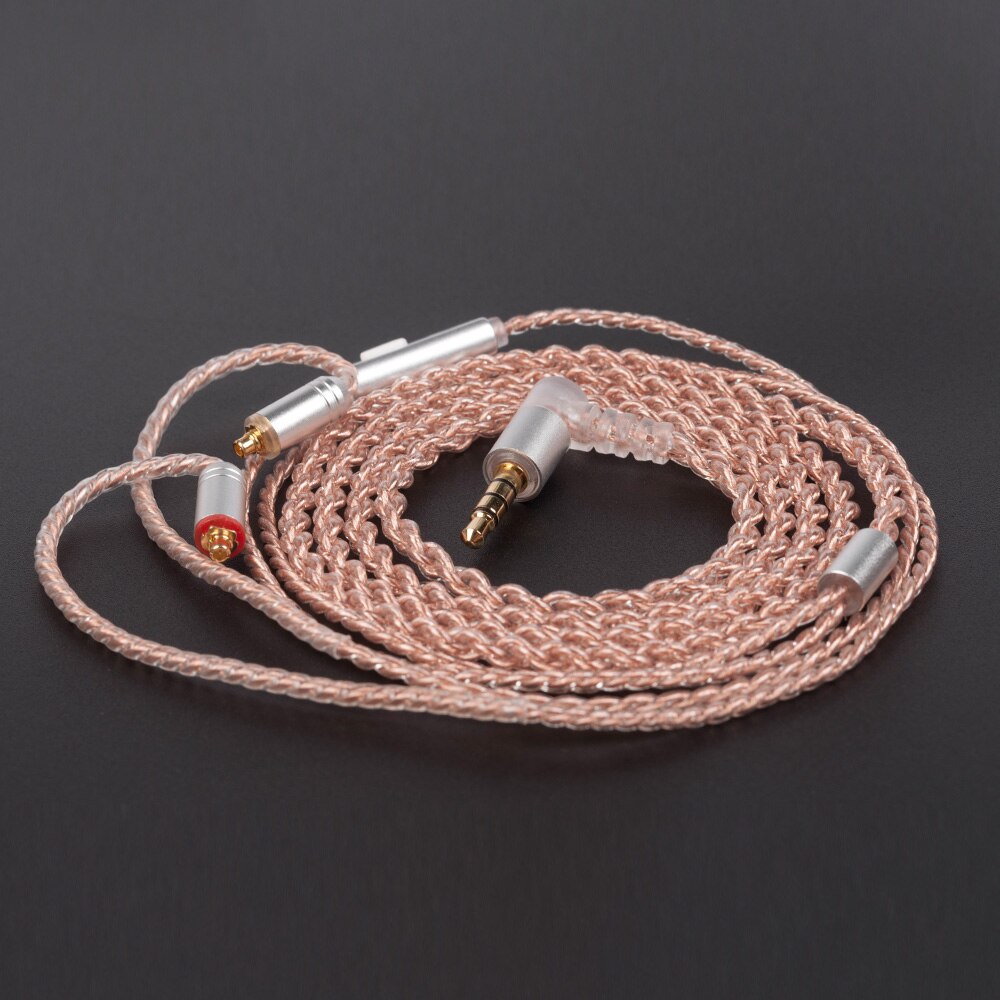 KBEAR 4 Core cuivre mise à niveau câble d'écouteurs 2PIN/QDC/MMCX/TFZ écouteurs connecteur pour KBEAR KB06 KZ ZSN PRO casque HIFI casque: MARRON