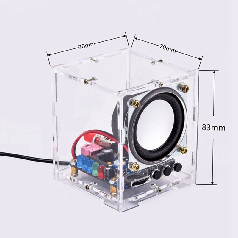 Verbeterde Usb Mini Versterker Elektronische Transparante Stereo Speaker Box Geluid Versterker Diy Kit Voor Arduino