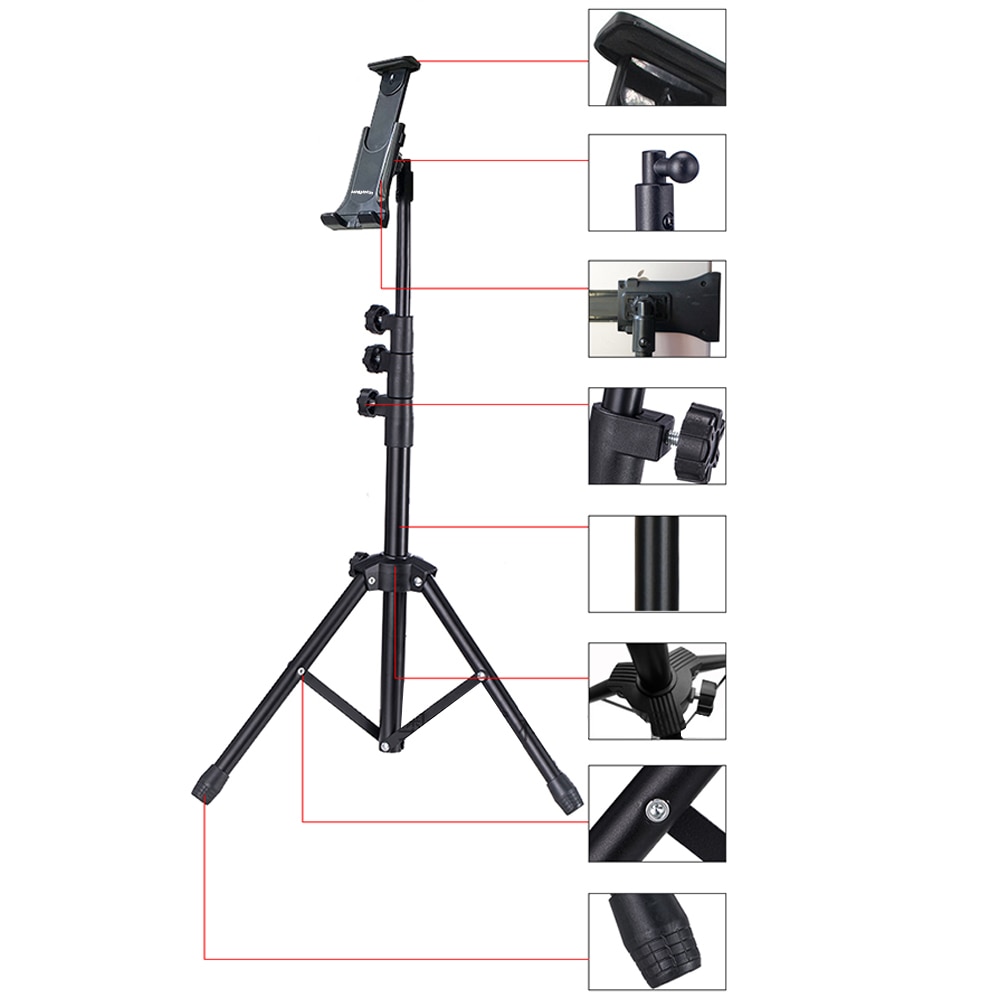 136 cm obrót statywu 4-13 calowy uchwyt na Tablet stojak na statyw do ipada Air Mini 2 3 4 uchwyt na Tablet do ipada Pro 12.9 Iphone