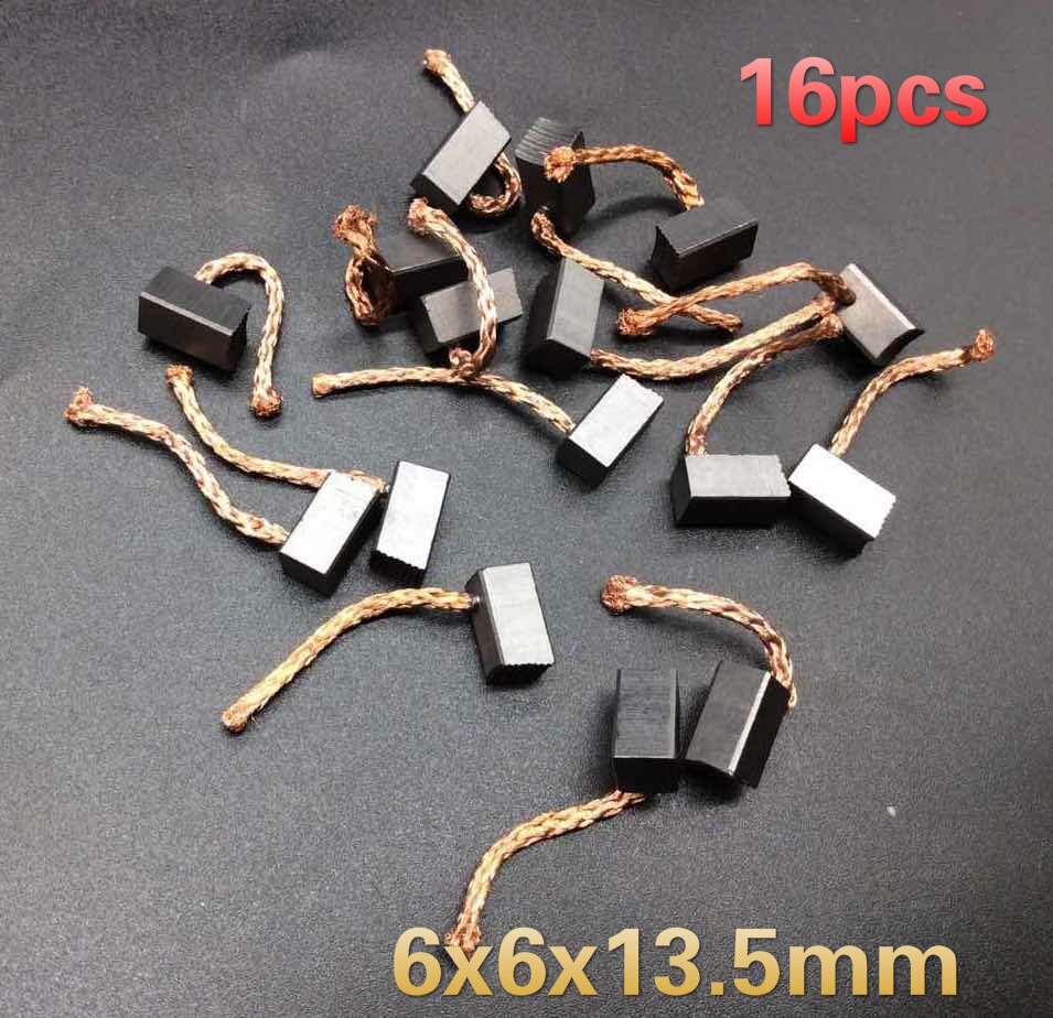 16pcs 6x6x13.5mm Carbon Brush For Vehicle Automobile Car Truck Heater Blower Fan Air-Blower Car Motor Carbon Brushes