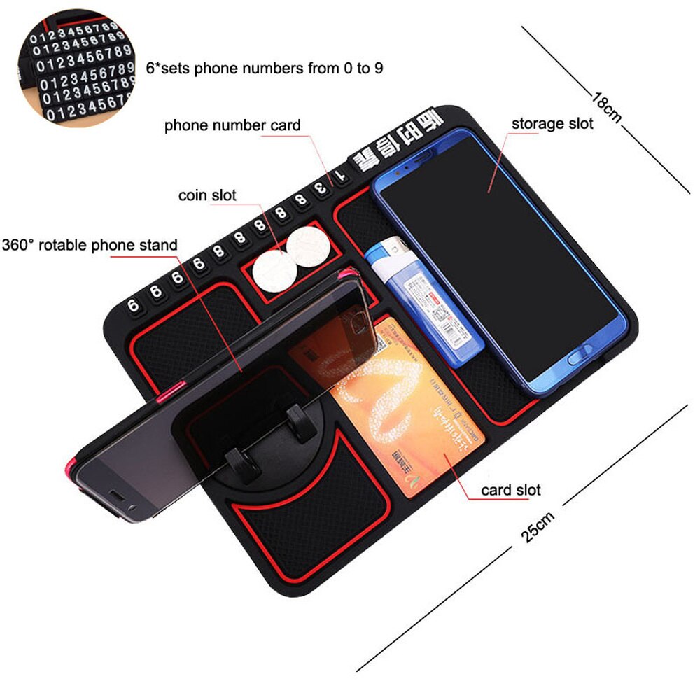 Car Anti-Slip Mat Auto Phone Holder Non Slip Sticky Anti Slide Dash Phone Mount Silicone Dashboard Car Pad Mat Multifunctional