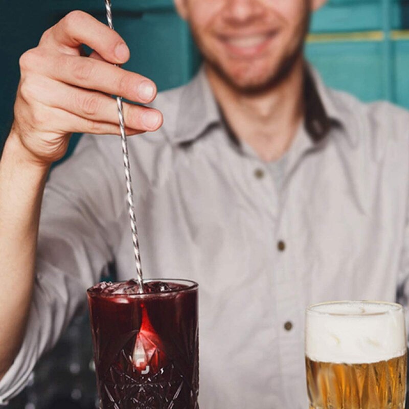 10 Inch Stainless Steel Cocktail Muddler and Mixing Spoon Home Bar Tool Set Muddler Bar Tool Set for Making Cocktails