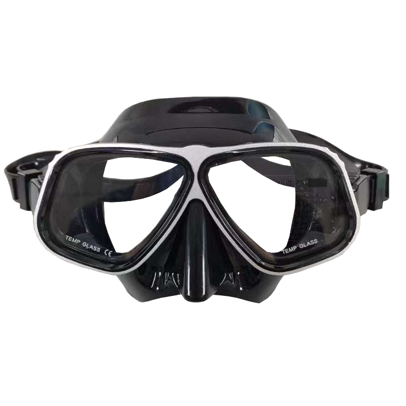 Ein Aluminium rahmen, der der kostenlosen Tauchmaske von Apollo ähnelt, kann mit einer Augen grad maske konfiguriert werden: Licht Grau