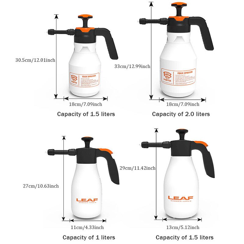 2L Plastic Foam Watering Can Pressure Type Small-scale Sprayer Car Cleaning High Pressure Watering Can Window Cleaning Tool