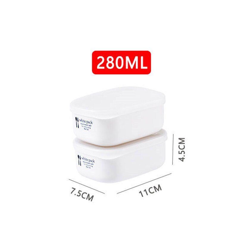 Fiambrera para horno microondas, contenedor de alimentos, caja blanca libre de BAP con tapa esmerilada, material sanitario, contenedor de almacenamiento de alimentos: 280ml