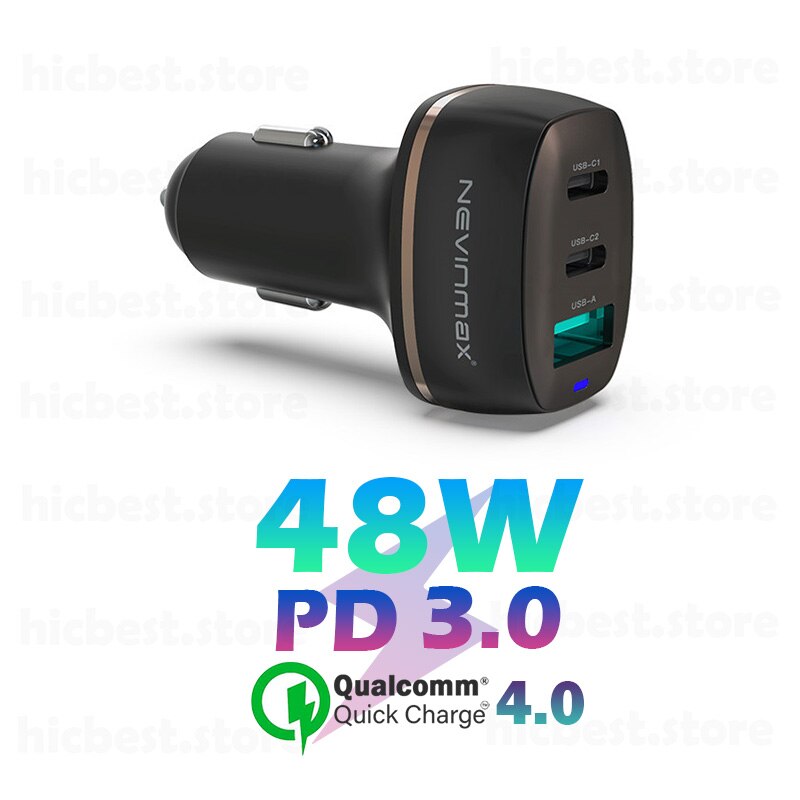 Cargador rápido de teléfono para coche, cargador de 48W PPS PD para Samsung S20 Note 20 Ultra Note10 QC 4,0 USB tipo C, para iPhone 12 SE 11 Macbook: 1