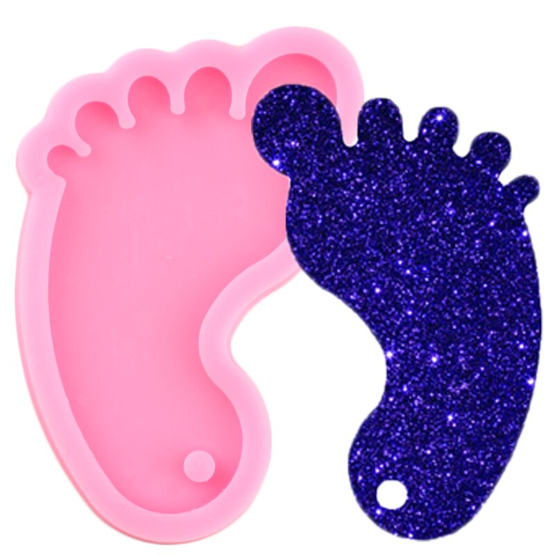 Glanzende Glossy Voet Vorm Ketting Sieraden Epoxy Grandado glanzende-glossy-voet-vorm-ketting-sieraden-epoxy-grandado