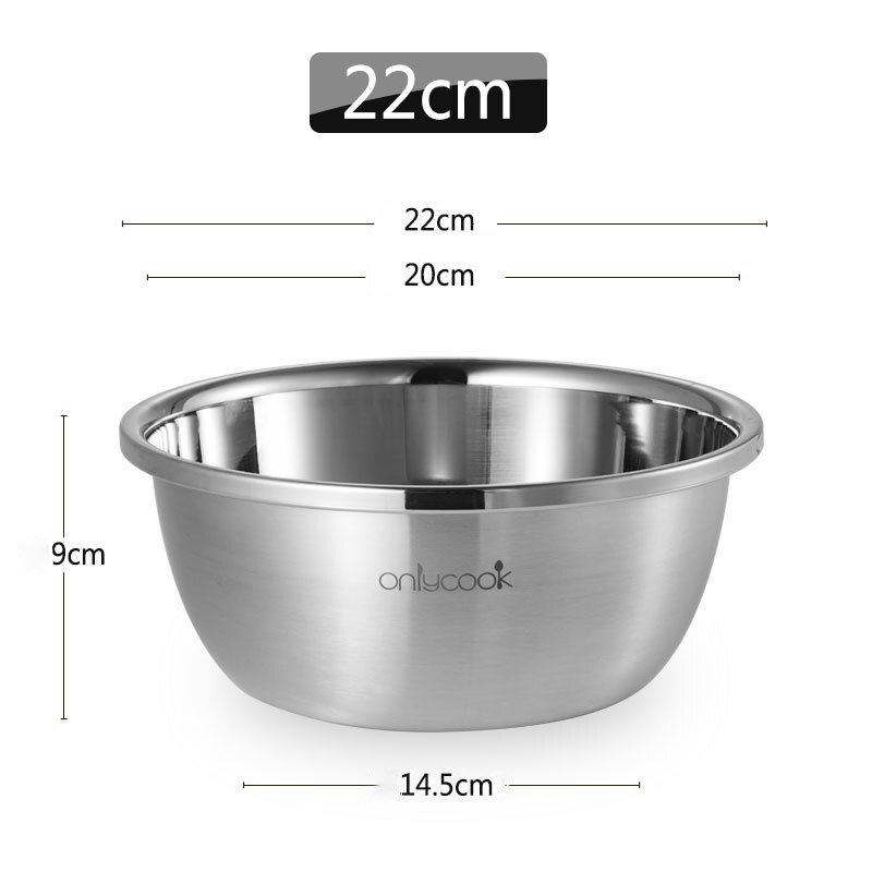 Thickened 304 stainless steel basin, deepened soup basin, food grade and basin, baking egg basin, vegetable washing basin: C