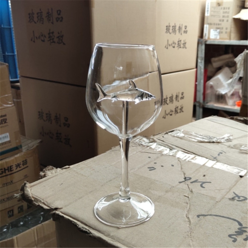 Goblet Glass Mug Shark Wine Glass Goblets for Cold Drink Champagne Goblet Cocktail Glasses Whiskey Cup Party Barware