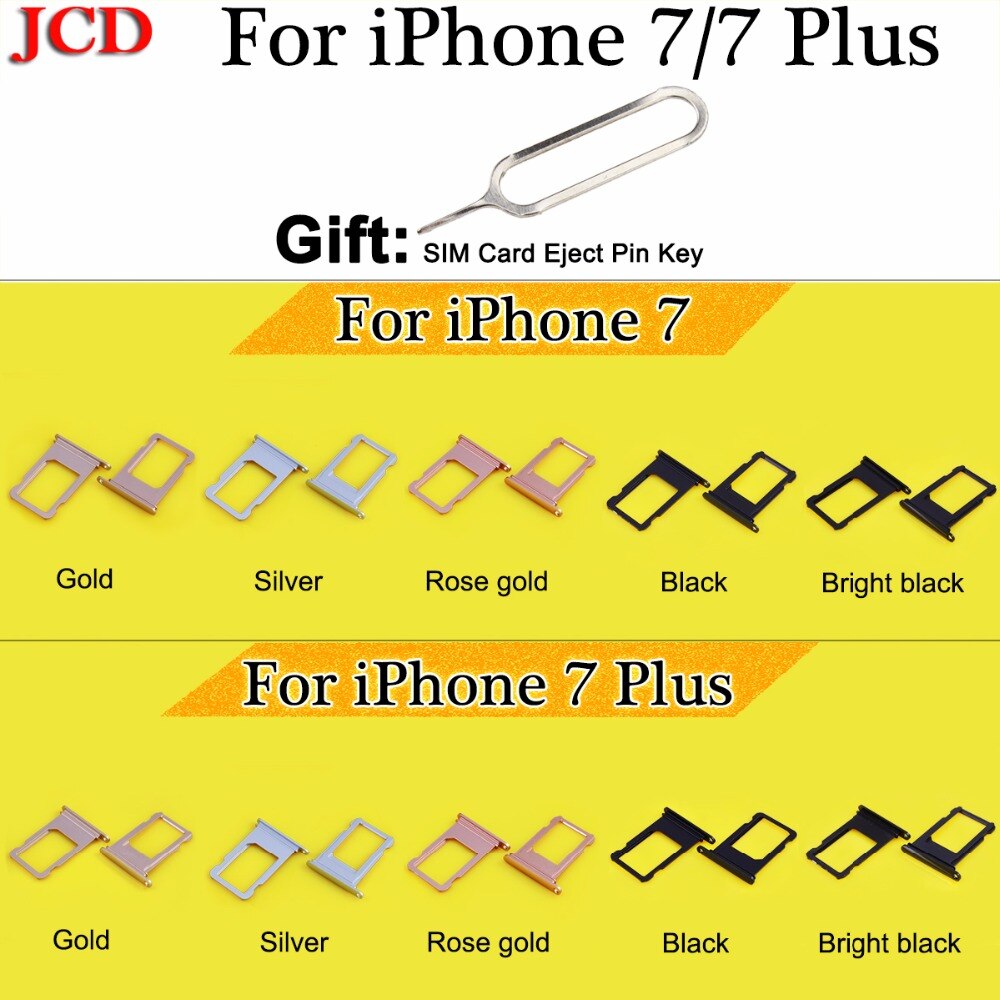 JCD For iphone7 Nano SIM Card Holder Tray Slot for iphone 7 7 Plus Replacement SIM Card Holder Adapter Socket Accessories