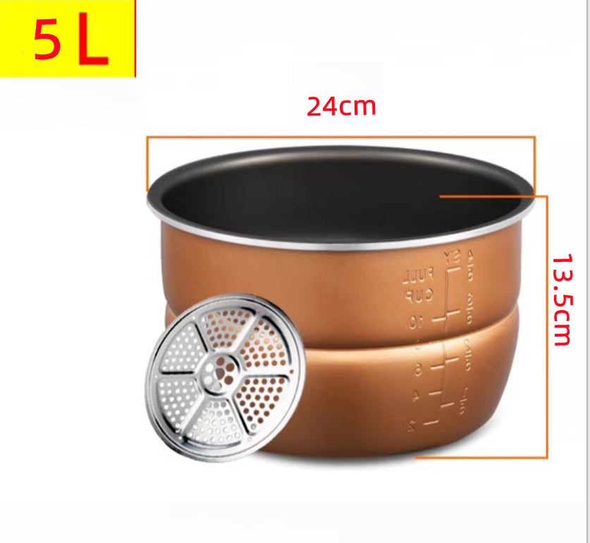 Rivestimento per fornello ad alta pressione universale addensato doppio spray cuociriso ciotola interna 2L/3L/4L/5L/6L litro rivestimento antiaderente per pentole: Oro