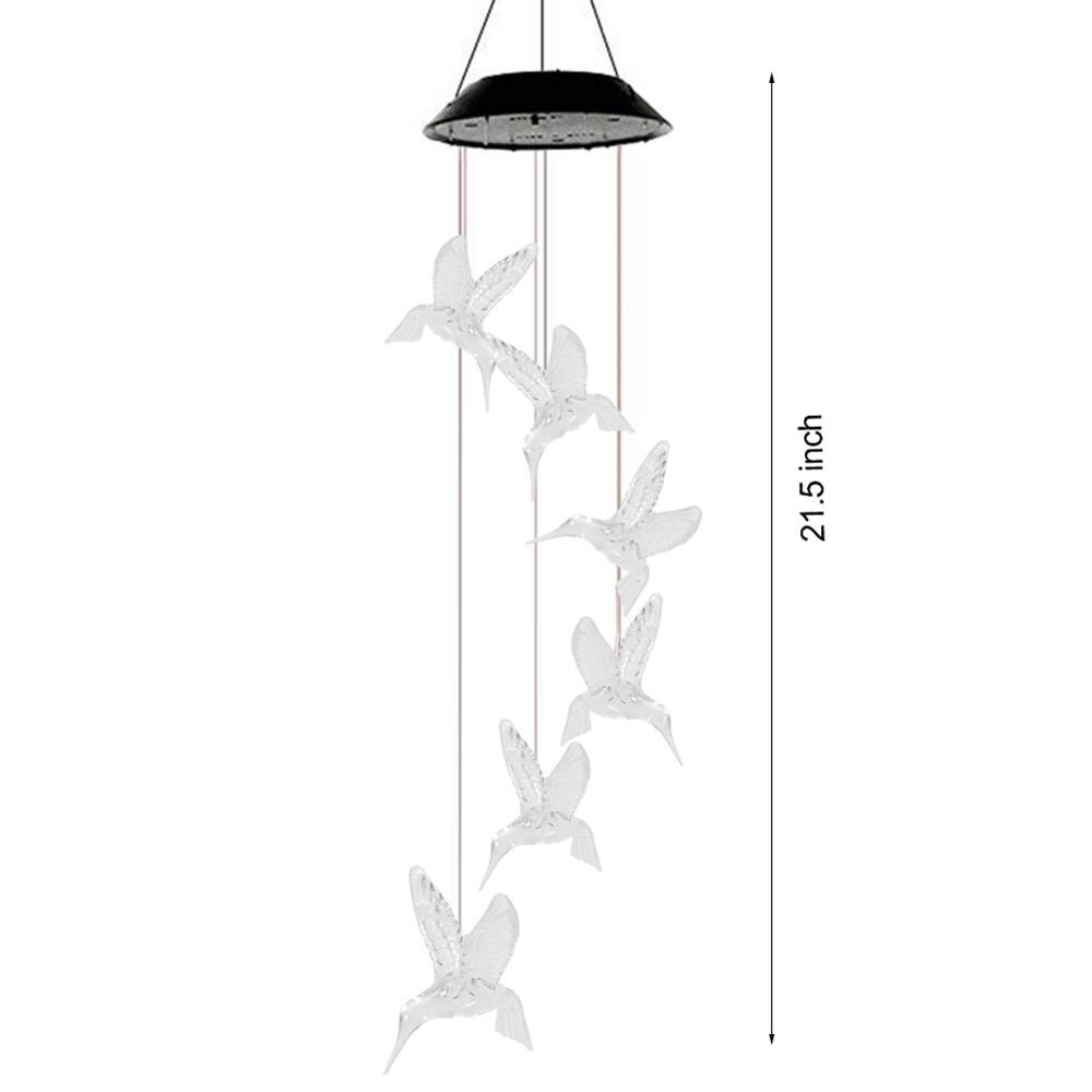 6 LED colibri lampe solaire en plein air jardin pelouse cour paysage coloré suspendus cloches éclairage décoration Led: A