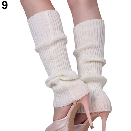 Frauen Bein Wärmer Solide Süssigkeit Farbe betroffen Winter Beinlinge verlieren Stil Stiefel Socken: Weiß