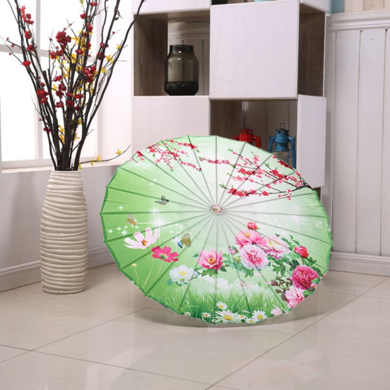 Chinese Silk Cloth Umbrella Landscape Painting Parasol Decorative Oil Paper Umbrella For Classical Cheongsam 2 2 2 2 2