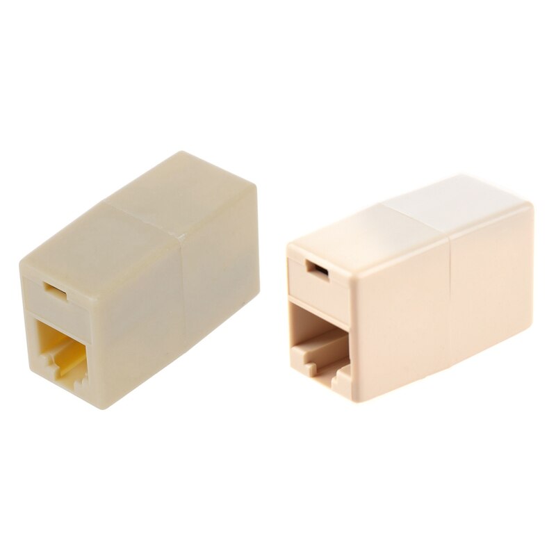 10 stuks  rj45 cat 5 koppelingen - verbindingsstukken - geslachtsveranderaars & 5 stuks beige kunststof  rj11 6 p 4c vrouwelijke/vrouwelijke telefoonkabel inline connect