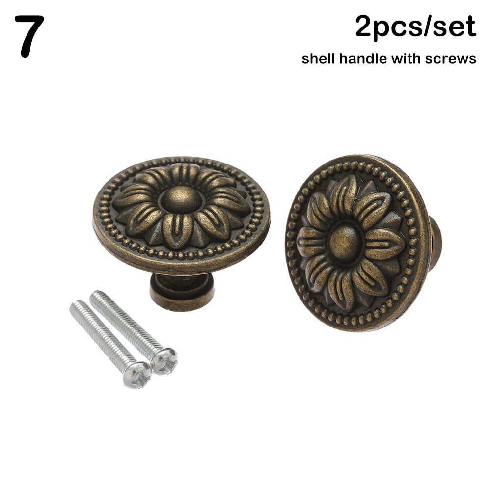 Poignées de meuble en côtes antiques, forme ronde Foy, bouton de fusion rétro, poignées de garde-robe, poignée de porte, raccords de quincaillerie, 2 pièces: Rouge