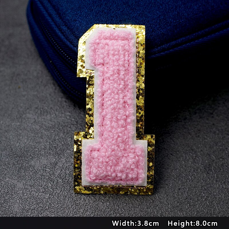 Pink Number 0 1 2 3 4 5 6 7 8 9 Patches For Clothing Embroidery Applique Zero One Two Three Four Five Six Seven Eight Nine: 1