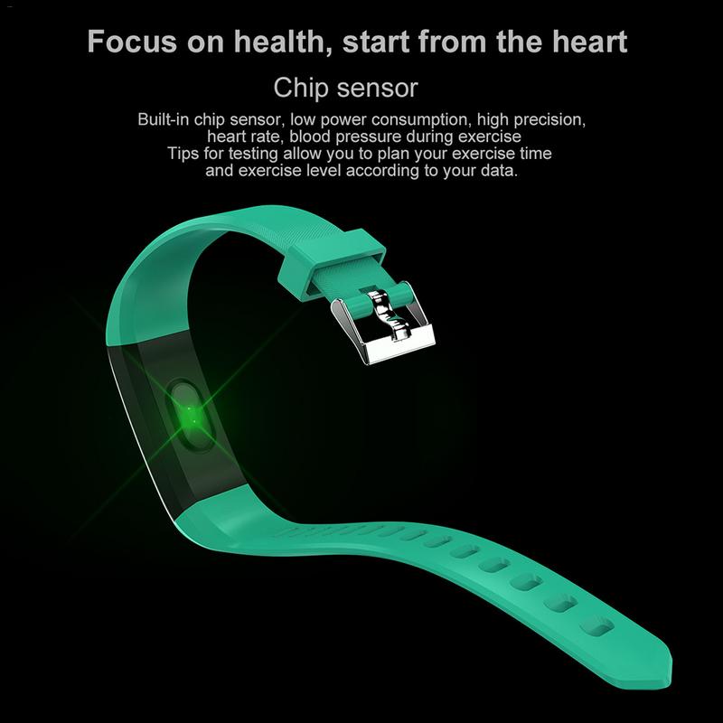 Waterdicht Stappenteller Slimme Bloeddrukmeter Hartslag Fitness Tracker Stappenteller Lopen Stappenteller Polshorloge 115Plus