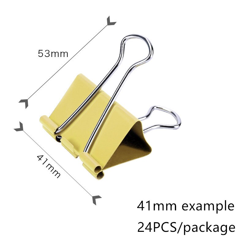 Full set Colorful Metal Binder Clips paper clip Office Stationery Binding supplies 15mm/19mm/25mm/32mm/41mm/51mm can choose