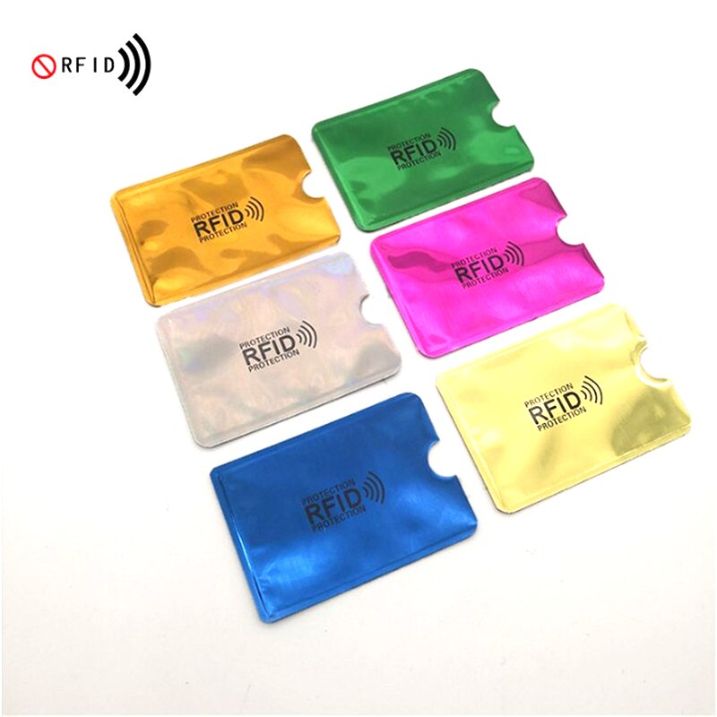 5PCS Men Anti Rfid Wallet Blocking Reader Lock Bank Card Holder Id Bank Card Case Protection Metal Credit NFC Holder Aluminium