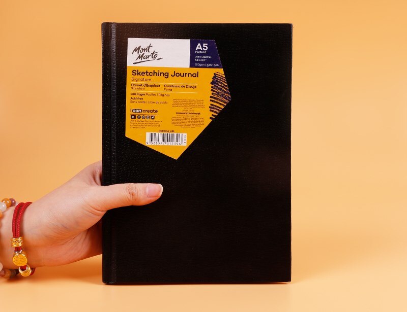 A3 / A4 / A5 Portable Sketchbook Waterproof Hard Leather Student Sketchbook Thicken Drawing Book Art Supplies: A5vertical version